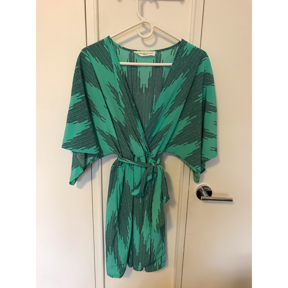 Peach Love Cali Green Patterned Flowy Dress - S